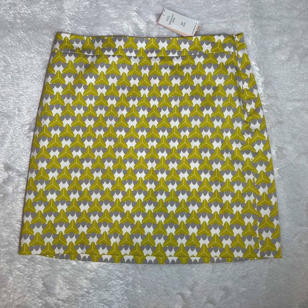 Banana Republic Milly Collection Lime Green Geometric Mini Skirt 6P NWT Retro